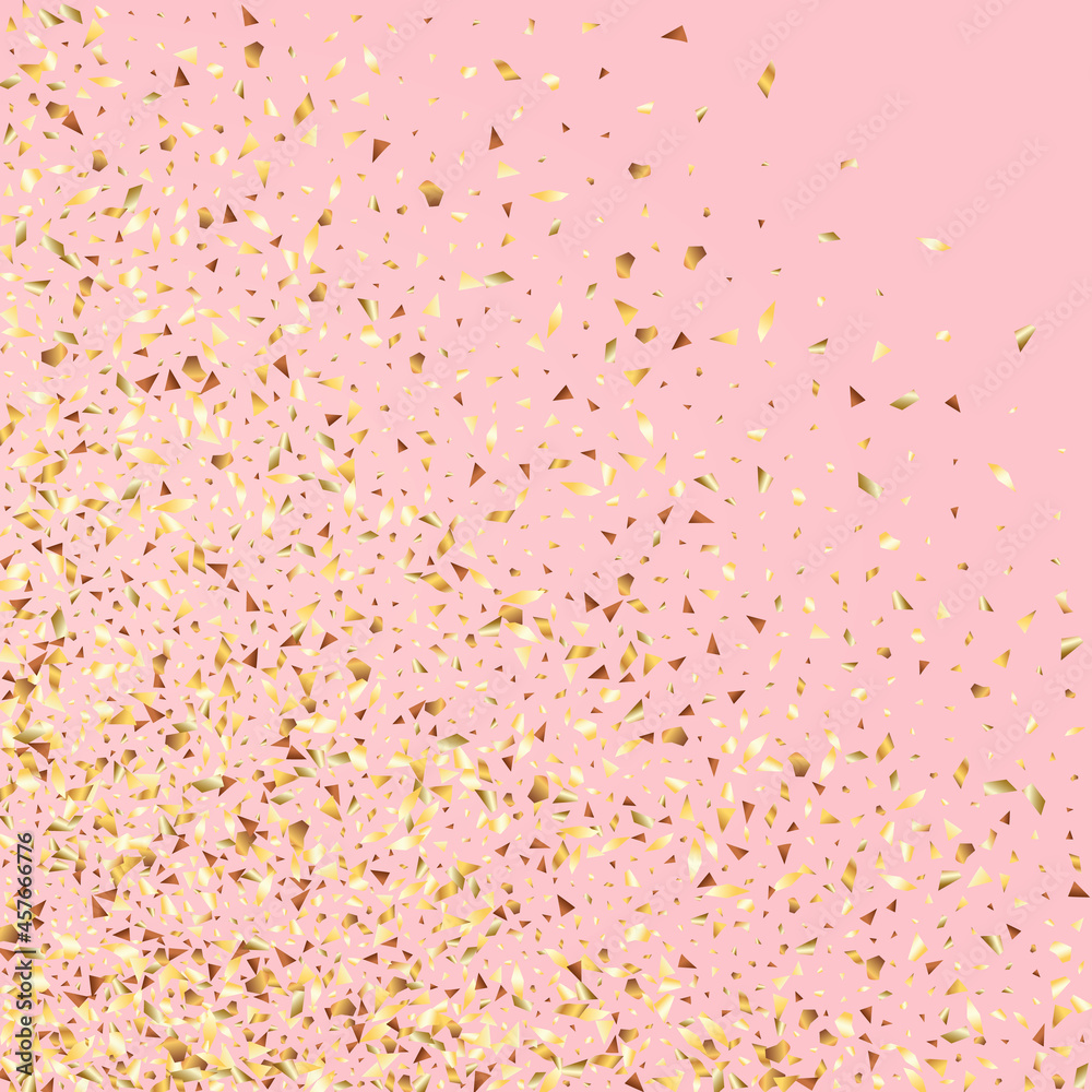 Gold Sparkle Art Vector Pink Background. Rich Gold Sparkle Art Vector Pink Background. Rich