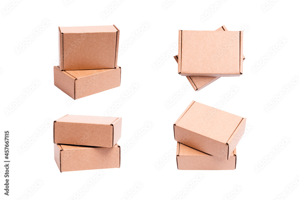 Obraz premium Brown carton cardboard box, isolated