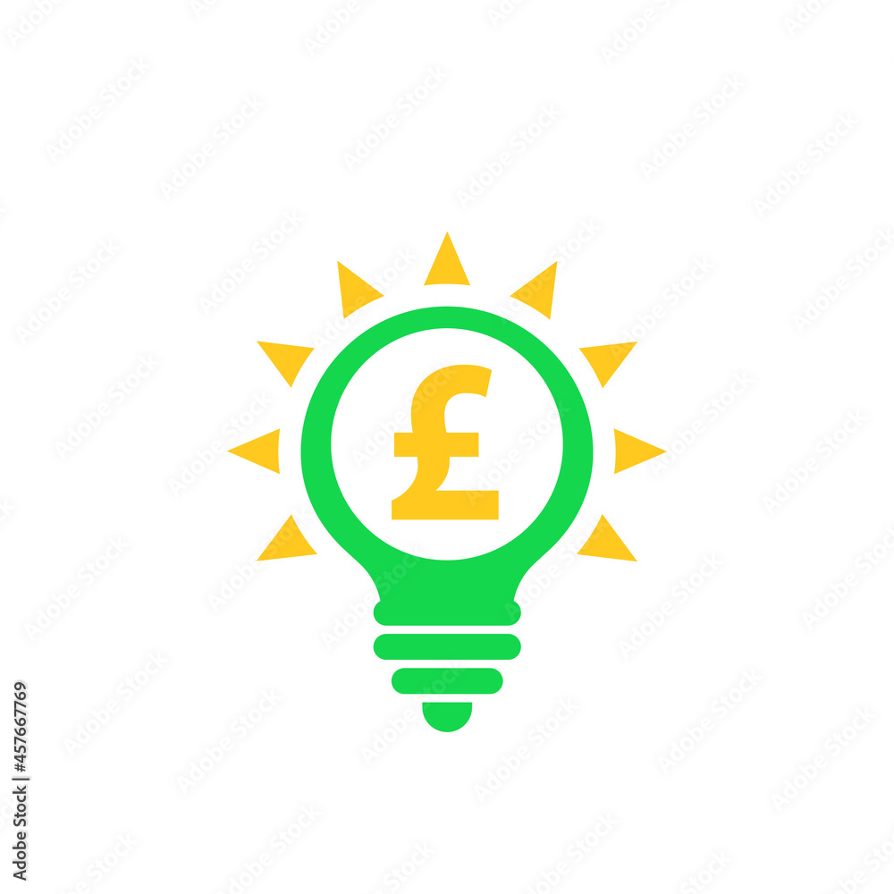 Idea is money icon with pound Idea is money icon with pound