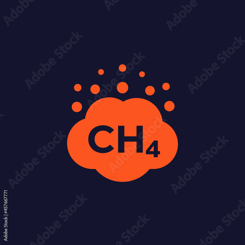 methane emissions icon, vector
