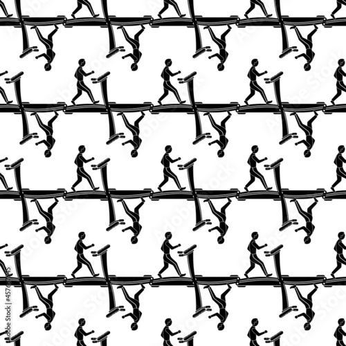 The guy on the treadmill pattern seamless background texture repeat wallpaper geometric vector