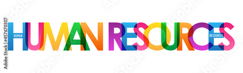 HUMAN RESOURCES colorful vector typography banner on white background