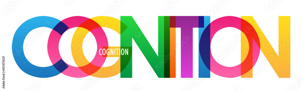 Obraz premium COGNITION colorful vector typography banner on white background