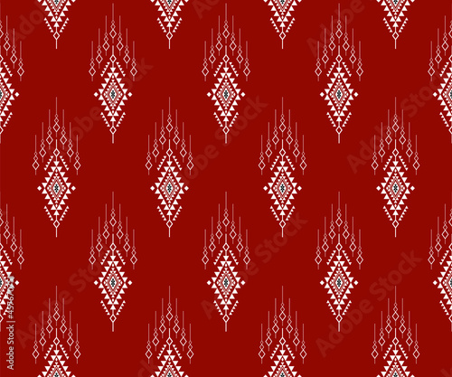 Geometric ethnic oriental seamless pattern traditional Design for background,carpet,wallpaper.clothing,wrapping,Batik fabric,Vector illustration.embroidery style - Sadu, sadou, sadow or sado