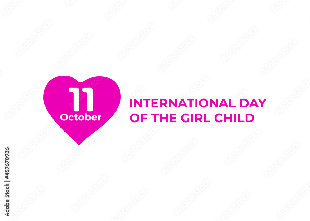 Symbol of International Day of the Girl Child. Logo of International Day of the Girl Child in simple design. Vector illustration with concept of important event.