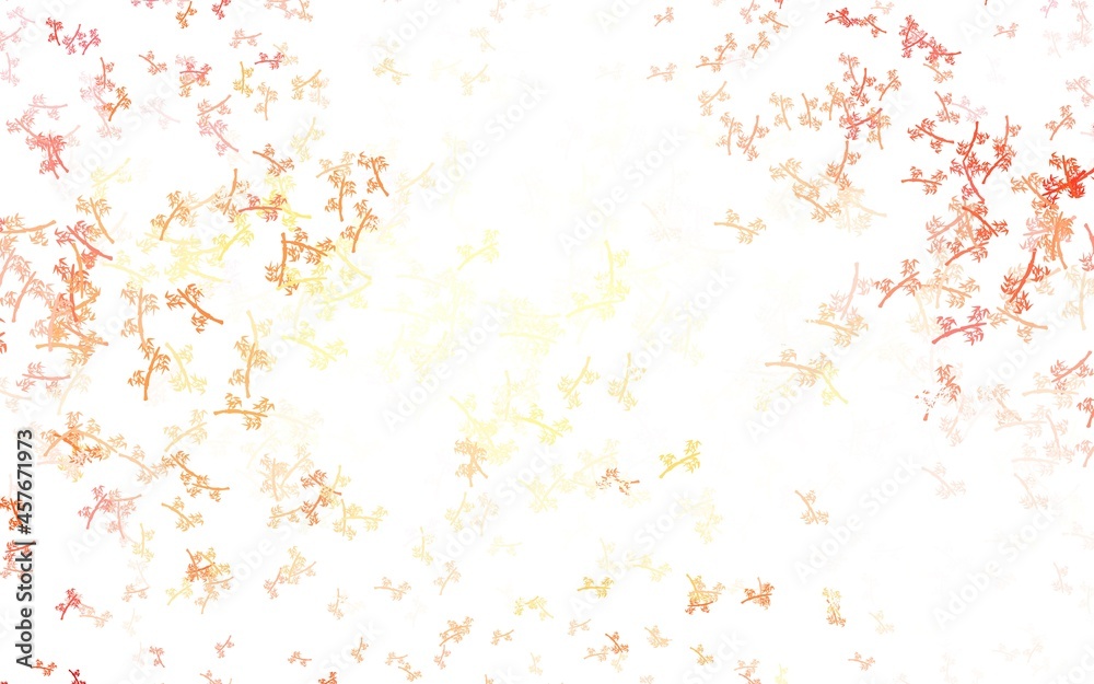 Light Red vector doodle background with branches.