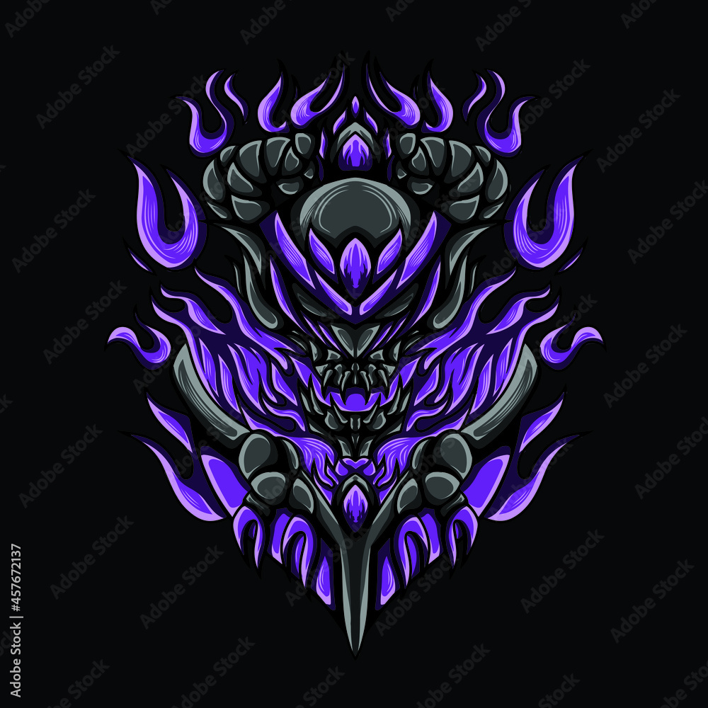 Artwork Illustration Of Devil Flaming Vector Artwork Illustration Of Devil Flaming Vector