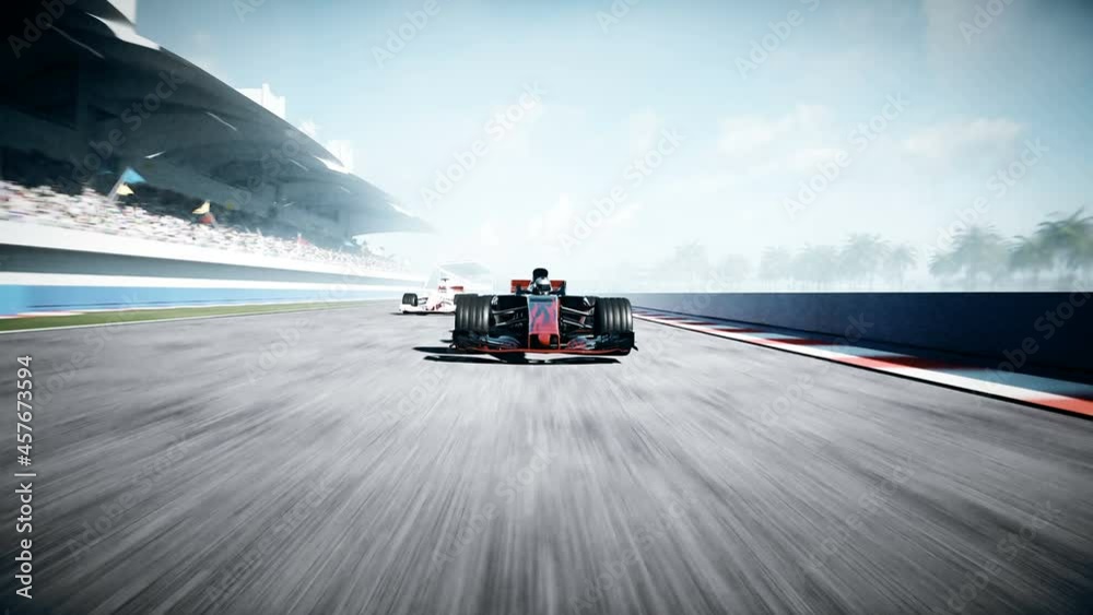 Fast Racing Car Animation Race car. Very fast driving. Succes concept. Realistic 4K animation ...