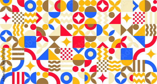 Geometric Mosaic Pattern for Background and Flyer Template.
