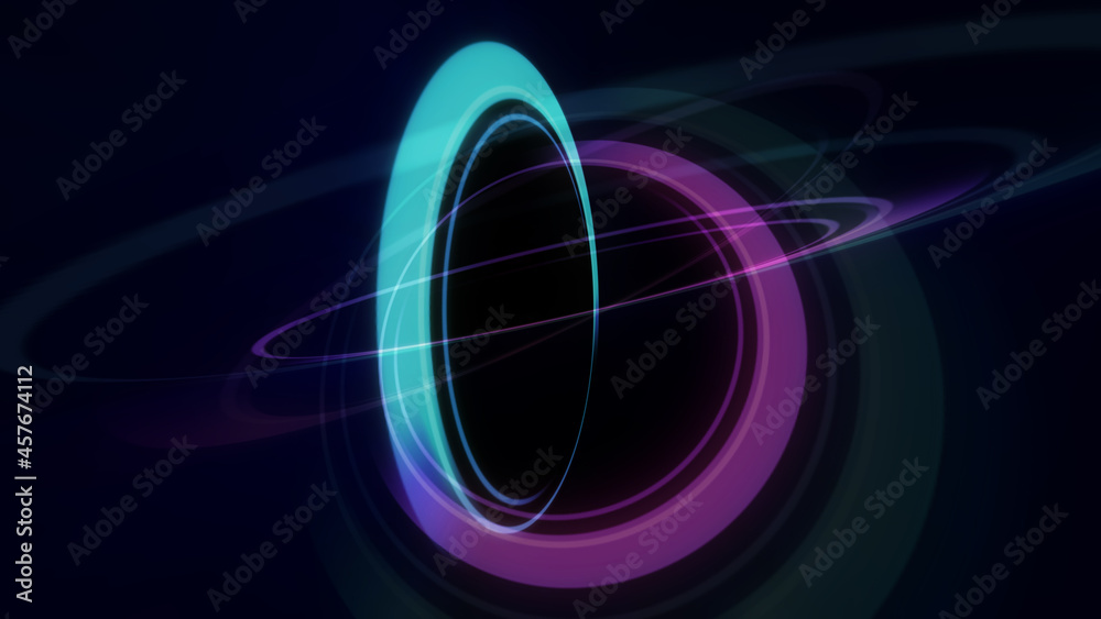 Fototapeta premium rings light neon in space