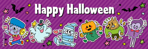 ポップなハロウィンのバナー&テンプレート