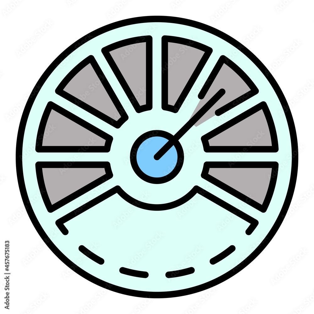 Fototapeta premium Tachometer icon. Outline tachometer vector icon color flat isolated