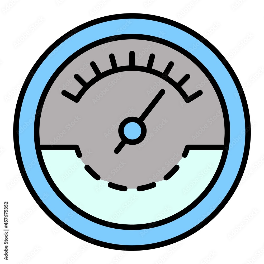 Fuel tachometer icon. Outline fuel tachometer vector icon color flat isolated Fuel tachometer icon. Outline fuel tachometer vector icon color flat isolated