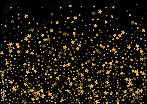 Gold Bright Spark Pattern. Twinkle Confetti Design. Yellow Glitter Shimmer Texture. Wedding Sequin Illustration. Golden Metal Background © Vlada Balabushka