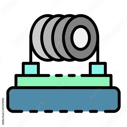 Heating coil cigarette icon. Outline heating coil cigarette vector icon color flat isolated