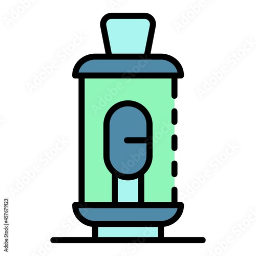 Electronic cigarette cartridge icon. Outline electronic cigarette cartridge vector icon color flat isolated