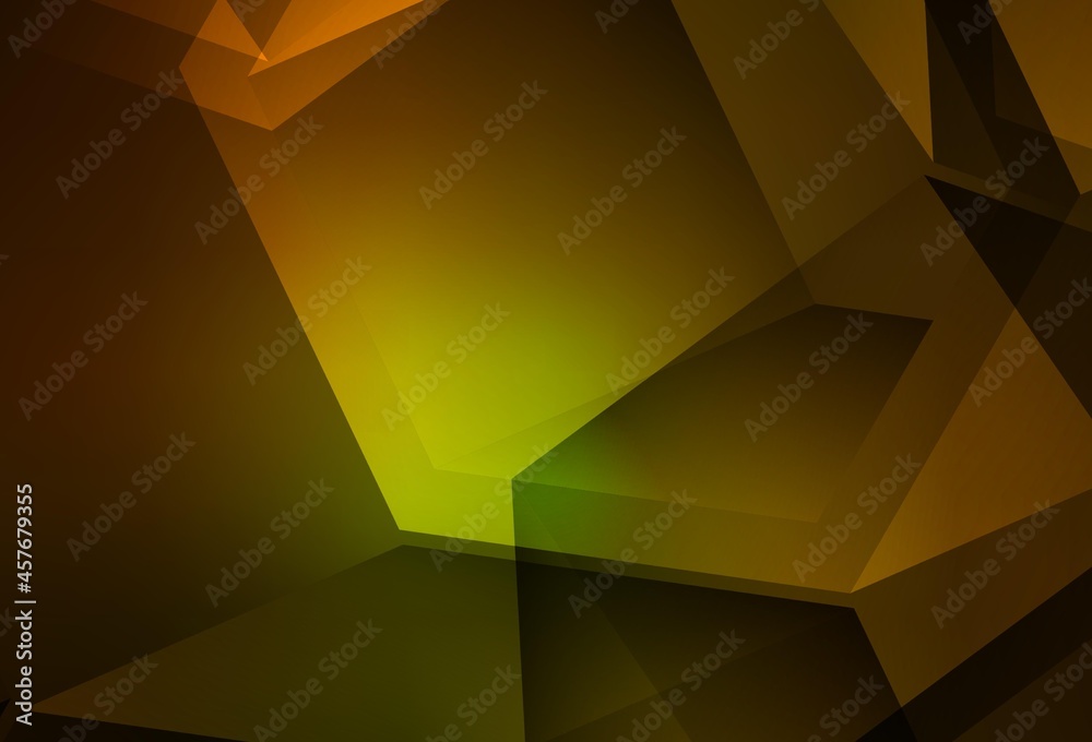 Dark Green, Yellow vector polygonal template. Dark Green, Yellow vector polygonal template.