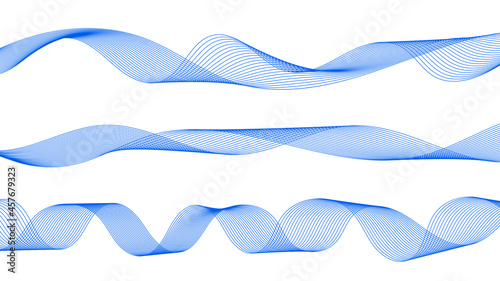 Abstract wavy stripes. Linear art. Wave with shadow. Optical art abstract wave background. Vector dynamic illustration