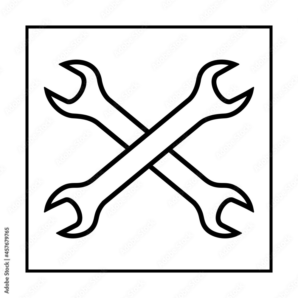 Fototapeta premium Wrenches logo in crosshairs.