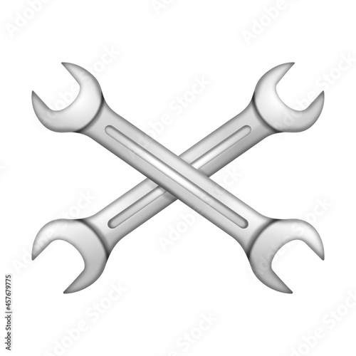Wrench. A pair of cross wrenches. An illustration of the design of an auto repair shop.