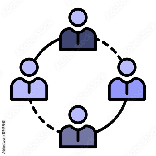 Cohesion people icon. Outline cohesion people vector icon color flat isolated
