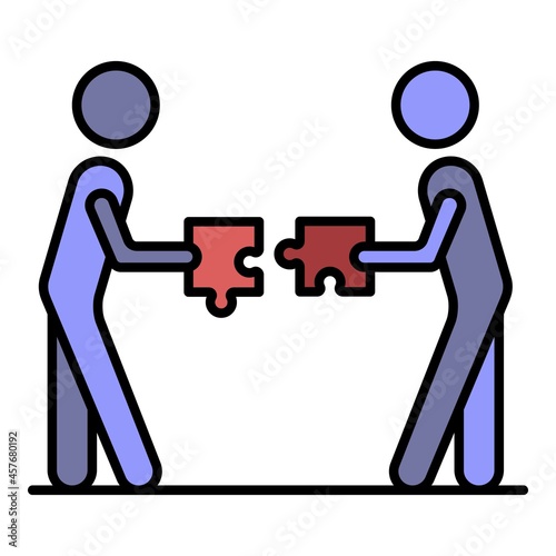 People coherence icon. Outline people coherence vector icon color flat isolated