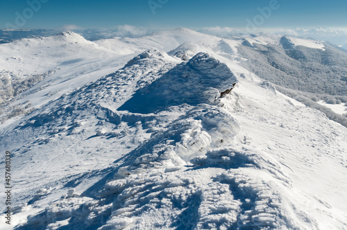  A view of the winter Bieszczady Mountains in the Tarnica Nest, the Bieszczady Mountains © LukaszB