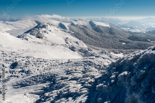  A view of the winter Bieszczady Mountains in the Tarnica Nest, the Bieszczady Mountains © LukaszB