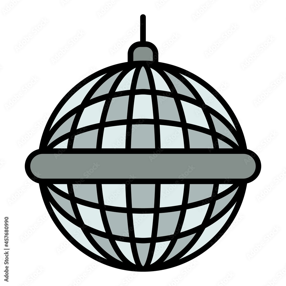 Disco mirror ball icon. Outline disco mirror ball vector icon color flat isolated Disco mirror ball icon. Outline disco mirror ball vector icon color flat isolated