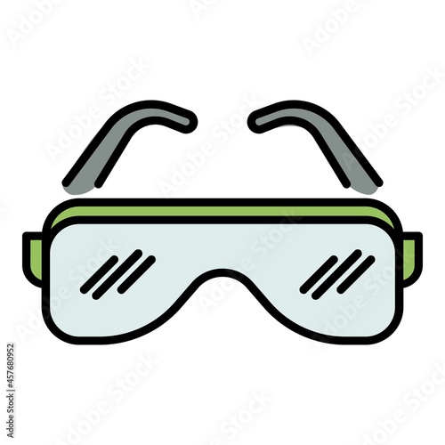 Hip hop glasses icon. Outline hip hop glasses vector icon color flat isolated