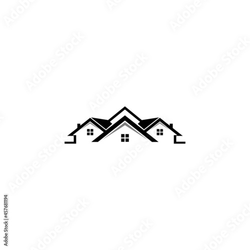 Real Estate logo Builder logo Roof Construction logo design template vector illustration