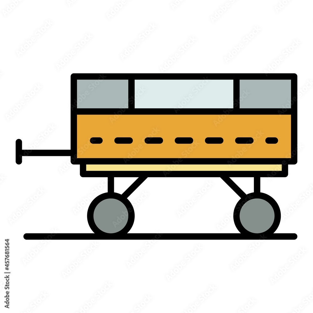 Tractor trailer icon. Outline tractor trailer vector icon color flat isolated Tractor trailer icon. Outline tractor trailer vector icon color flat isolated
