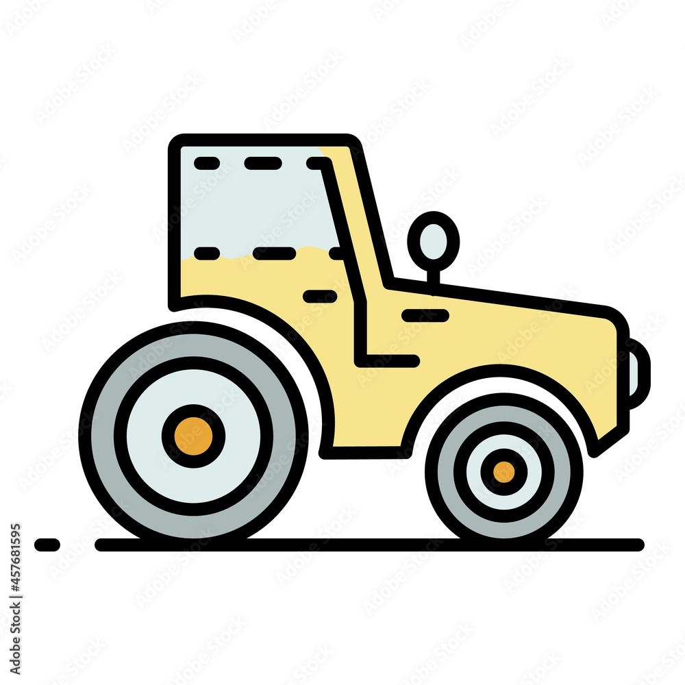 Modern tractor icon. Outline modern tractor vector icon color flat isolated Modern tractor icon. Outline modern tractor vector icon color flat isolated