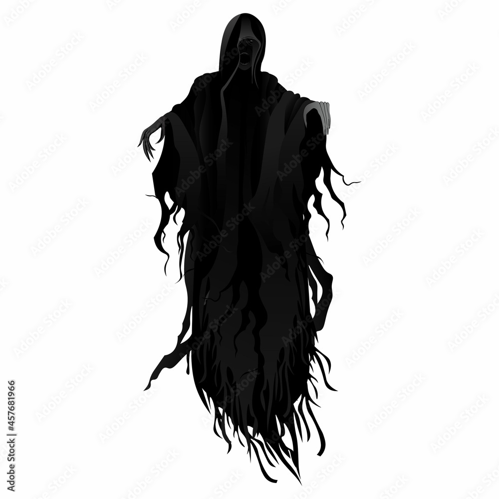 Fototapeta premium The dark being flies in the air. Vector illustration