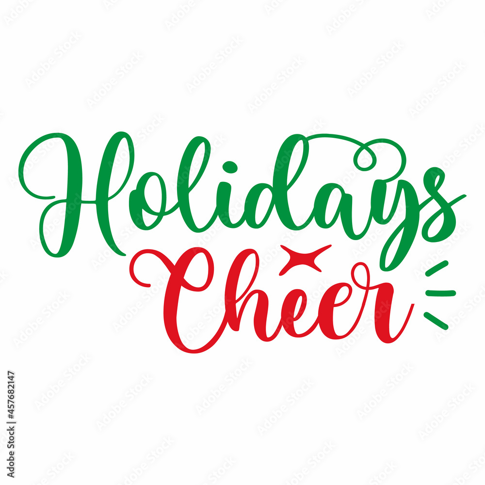 Holidays Cheer SVG Design |  Merry Christmas Lettering | Christmas SVG Cut Files for Cutting