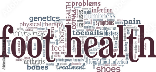 Foot Health vector illustration word cloud isolated on white background.