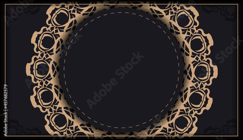 Baner in black with a greek brown pattern and a place for your text
