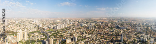 180 degree panoramic view on Beer Sheva city from the big height