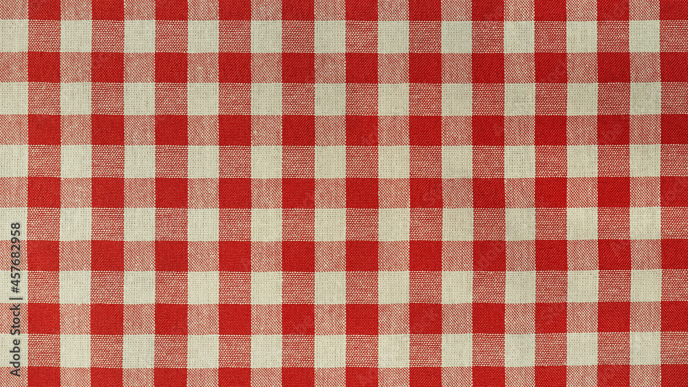 Texture of tablecloth, Checkered pattern and red tone, Cloth wallpaper background Texture of tablecloth, Checkered pattern and red tone, Cloth wallpaper background