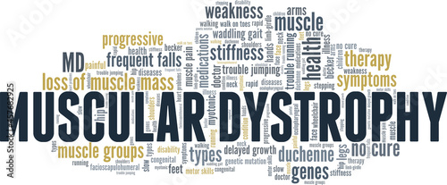 Muscular Dystrophy vector illustration word cloud isolated on white background.