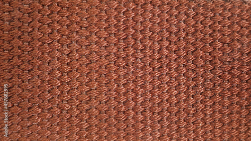 Texture of brown thread  Detail cloth of weave thread for pattern and background  Close up