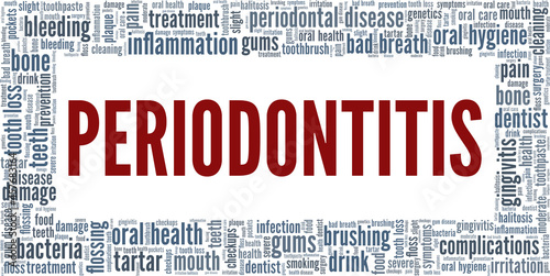Periodontitis - Periodontal Disease vector illustration word cloud isolated on white background.