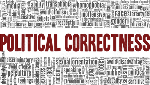 Political Correctness vector illustration word cloud isolated on a white background.