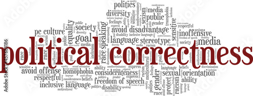 Political Correctness vector illustration word cloud isolated on a white background.