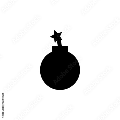 bomb icon, burning vector, cartoon illustration