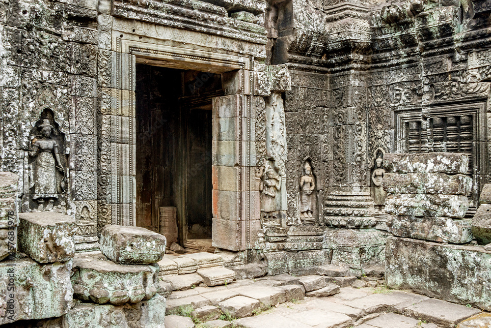 old ruins of Ta Prohm temple in Angkor Wat, Cambodia 