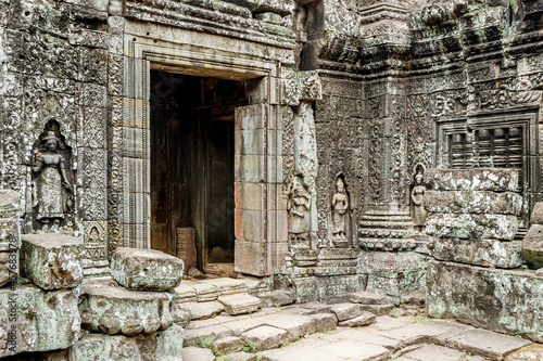 old ruins of Ta Prohm temple in Angkor Wat, Cambodia  © cceliaphoto