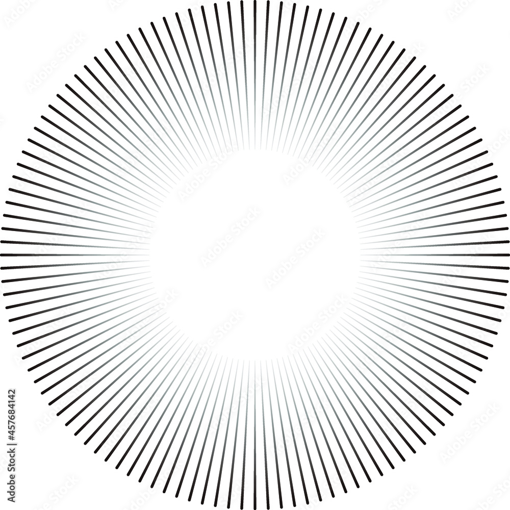 Sun burst, star burst sunshine. Radiating from the center of thin beams, lines. Vector illustration. Design element for logo, signs dynamic style abstract explosion, speed motion lines from the middle