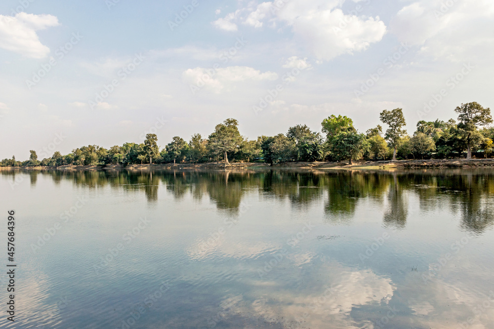 landscape of Srah Srang lake in Angkor, Cambodia	
