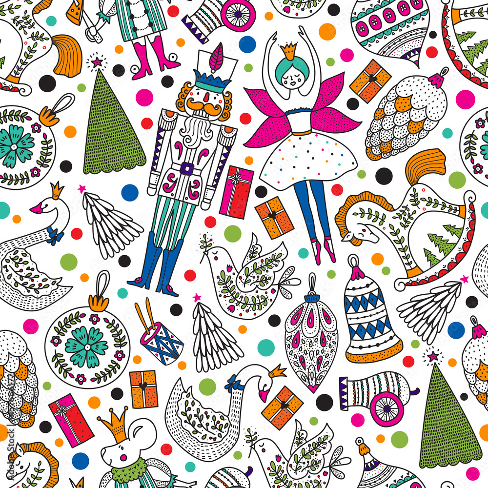 Christmas vector seamless Nutcracker pattern. Seamless pattern can be used for wallpaper, pattern fills, web page background, surface textures. Christmas vector seamless Nutcracker pattern. Seamless pattern can be used for wallpaper, pattern fills, web page background, surface textures.